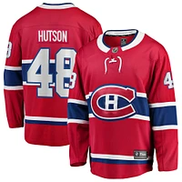 Men's Fanatics Lane Hutson Red Montreal Canadiens Home Breakaway Jersey
