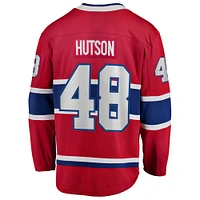 Men's Fanatics Lane Hutson Red Montreal Canadiens Home Breakaway Jersey