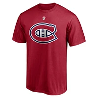 Fanatiques masculins de marque Maurice Richard Red Montreal Canadiens Authentic Stack Nom et numéro du joueur retraité - T-shirt