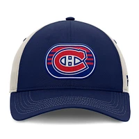 Casquette ajustable structurée Fanatics pour hommes, bleu marine/crème, Canadiens de Montréal, séries éliminatoires de la Coupe Stanley 2025, vestiaire