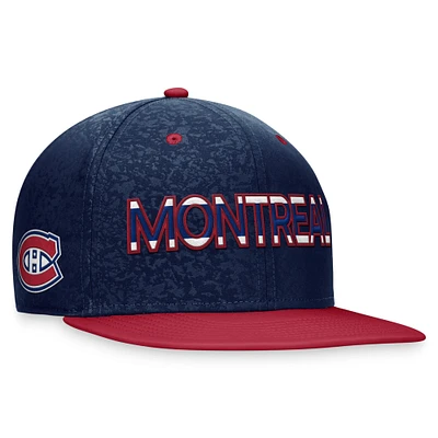 Casquette Snapback authentique Pro City des Canadiens de Montréal Fanatics pour hommes, bleu marine/rouge