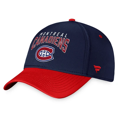 Casquette flexible bicolore fondamentale des Canadiens de Montréal Fanatics pour hommes, bleu marine/rouge