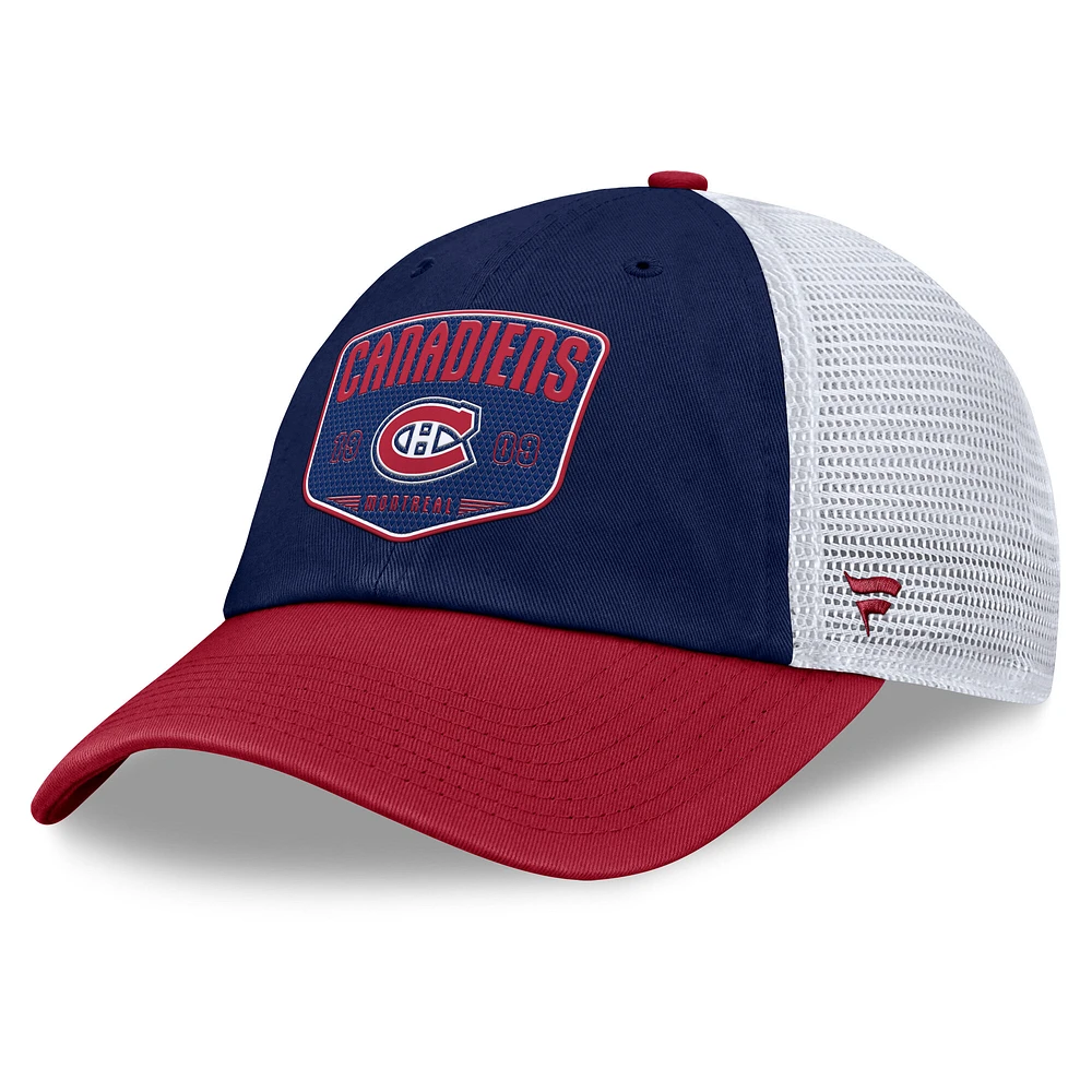 Men's Fanatics Navy/Red Montreal Canadiens One-Timer Meshback Adjustable Hat