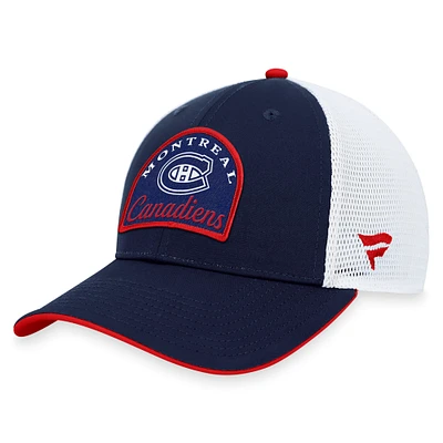 Casquette ajustable fondamentale des Canadiens de Montréal Fanatics pour hommes, bleu marine/blanc