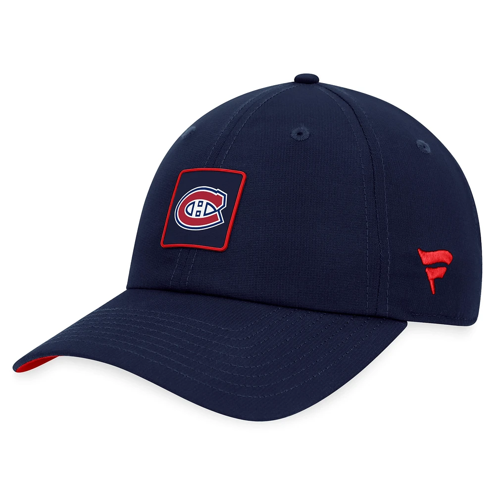 Casquette de performance ajustable authentique Pro des Canadiens de Montréal Fanatics pour hommes, bleu marine