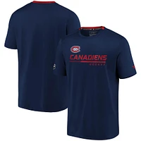 T-shirt Authentic Pro Locker Room Performance des Canadiens de Montréal pour homme, bleu marine, avec logo Fanatics Branded