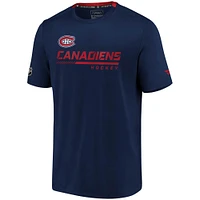 T-shirt Authentic Pro Locker Room Performance des Canadiens de Montréal pour homme, bleu marine, avec logo Fanatics Branded