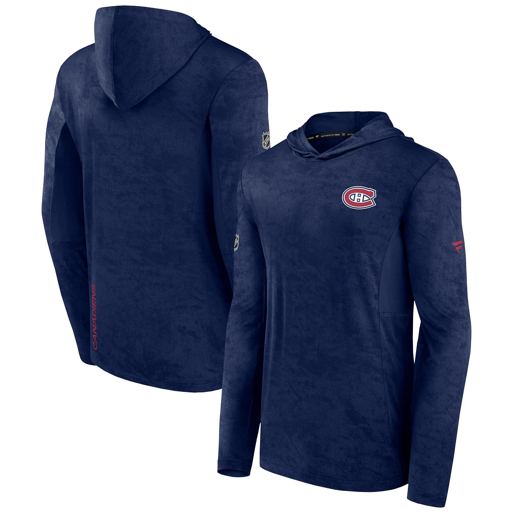 Men's Fanatics Navy Montreal Canadiens Authentic Pro - Pullover Hoodie