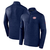 Men's Fanatics  Navy Montreal Canadiens Authentic Pro Quarter-Zip Pullover Top