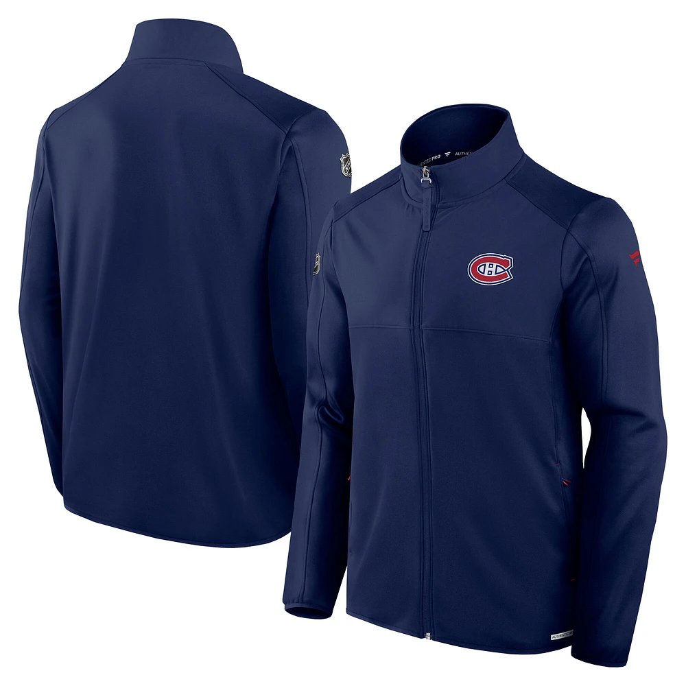 Men's Fanatics  Navy Montreal Canadiens Authentic Pro Rink Fleece Full-Zip Jacket