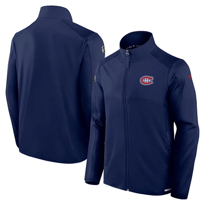 Veste polaire entièrement zippée pour homme Fanatics bleu marine des Canadiens de Montréal Authentic Pro Rink