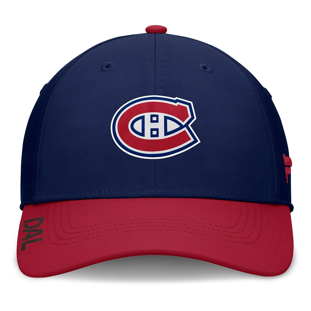 Casquette Fanatics pour homme bleu marine Authentic Pro Rink Flex des Canadiens de Montréal