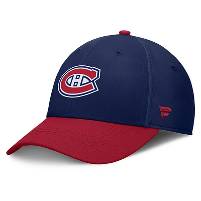 Casquette Fanatics pour homme bleu marine Authentic Pro Rink Flex des Canadiens de Montréal