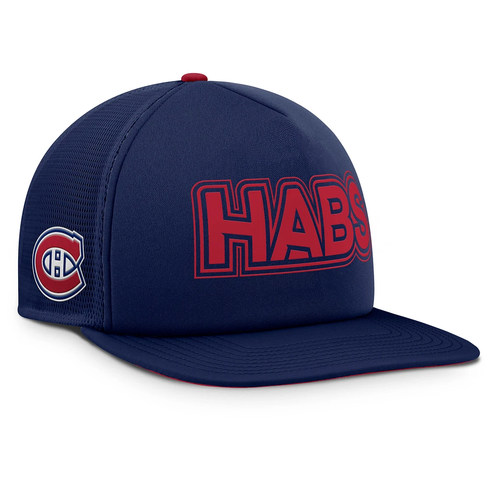 Casquette Snapback Pro Rink authentique des Canadiens de Montréal pour hommes de la collection Fanatics bleu marine