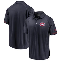 Polo authentique Pro Rinkside Fanatics pour hommes, bleu marine, Canadiens de Montréal
