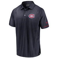 Polo authentique Pro Rinkside Fanatics pour hommes, bleu marine, Canadiens de Montréal