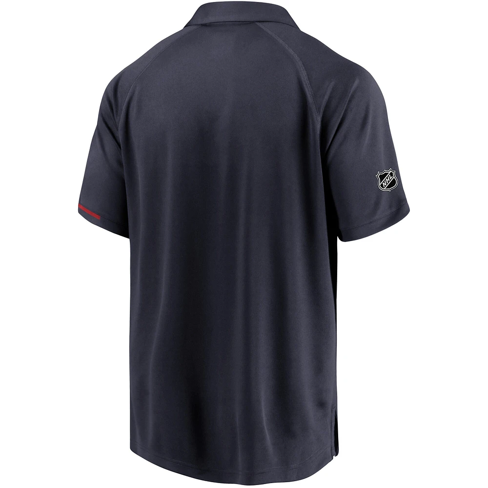 Polo authentique Pro Rinkside Fanatics pour hommes, bleu marine, Canadiens de Montréal