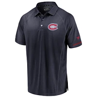Polo authentique Pro Rinkside Fanatics pour hommes, bleu marine, Canadiens de Montréal