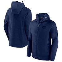 Veste à capuche entièrement zippée Fanatics Heather Navy des Canadiens de Montréal Authentic Pro Road Tech pour hommes