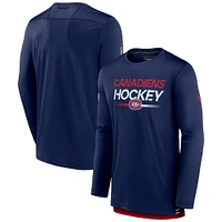 T-shirt à manches longues Authentic Pro Tech bleu marine pour homme Fanatics des Canadiens de Montréal