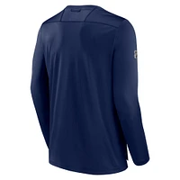 T-shirt à manches longues Authentic Pro Tech bleu marine pour homme Fanatics des Canadiens de Montréal
