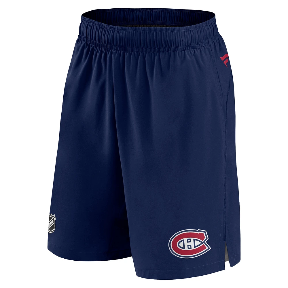 Fanatics pour hommes, bleu marine, Canadiens de Montréal Authentic Pro Tech - Shorts