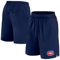 Short Pro Tech authentique des Canadiens de Montréal Fanatics pour hommes, bleu marine