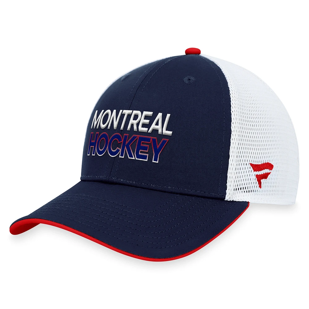 Men's Fanatics  Navy Montreal Canadiens Authentic Pro Trucker Adjustable Hat