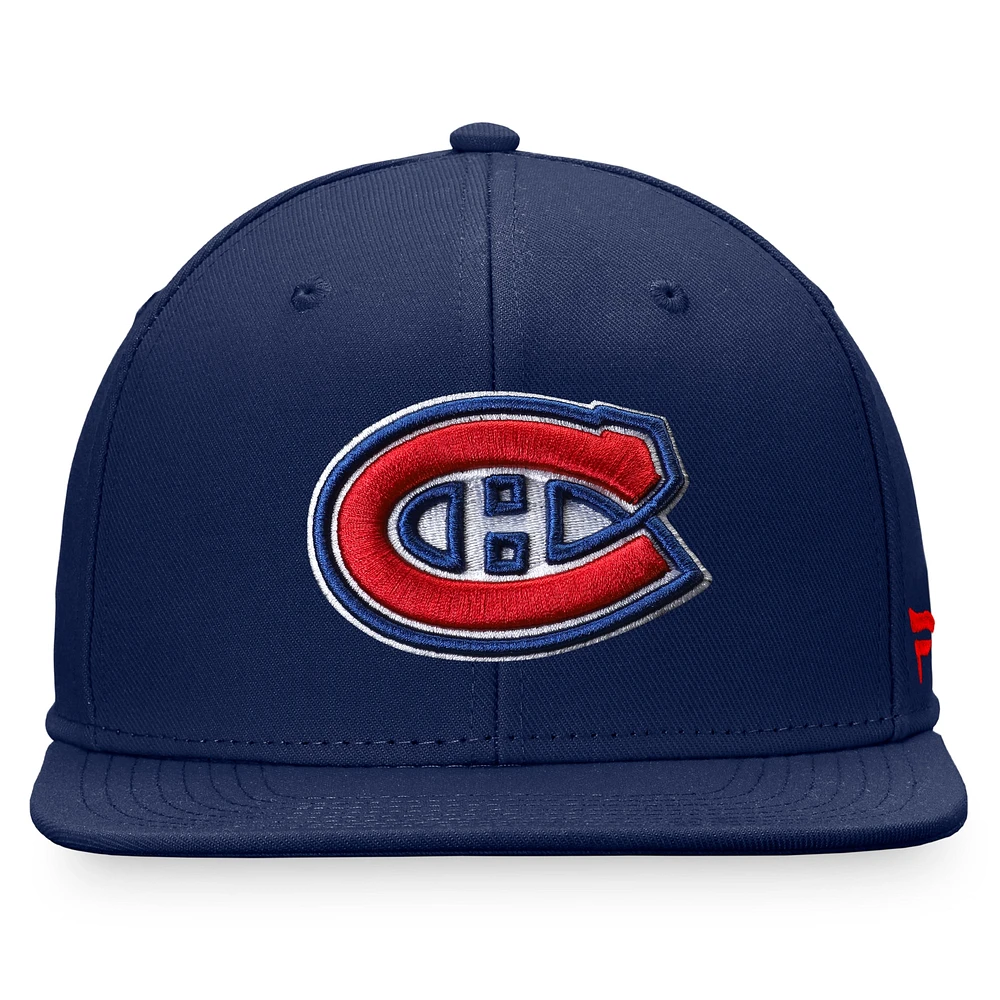 Casquette ajustée avec logo principal Fanatics Navy des Canadiens de Montréal pour hommes