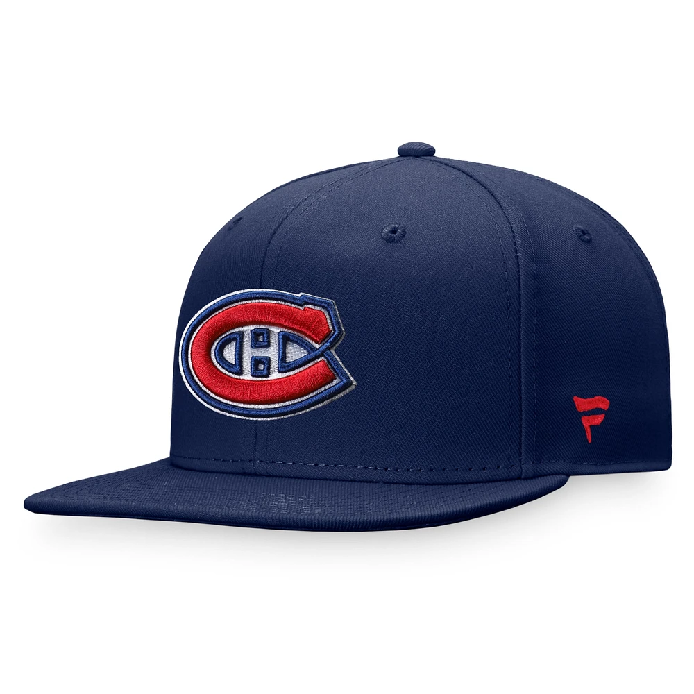 Casquette ajustée avec logo principal Fanatics Navy des Canadiens de Montréal pour hommes