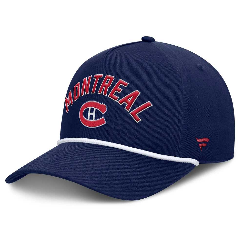 Men's Fanatics Navy Montreal Canadiens Decades Collection A-Frame Rope Adjustable Hat