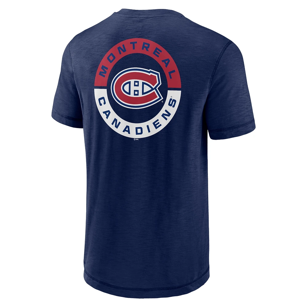 Men's Fanatics Navy Montreal Canadiens Fundamental High Stick T-Shirt