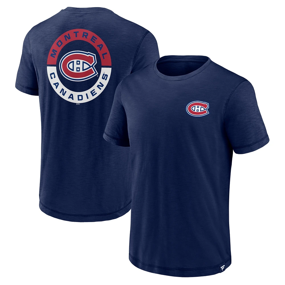 Men's Fanatics Navy Montreal Canadiens Fundamental High Stick T-Shirt