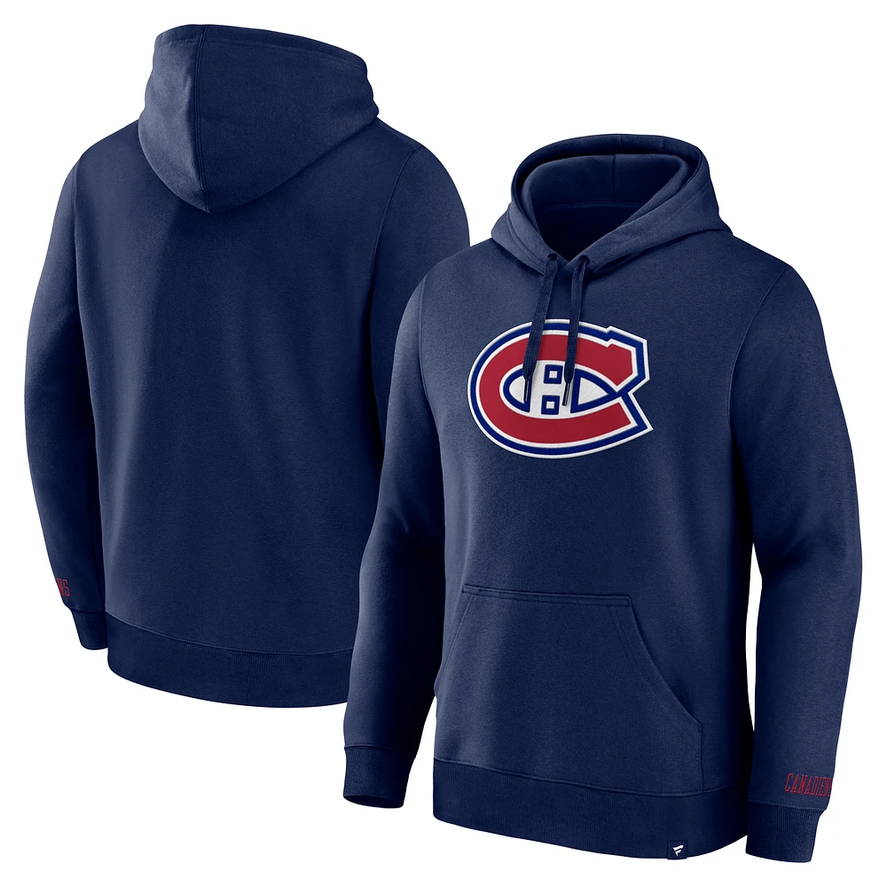 Sweat à capuche bleu marine pour hommes Fanatics des Canadiens de Montréal