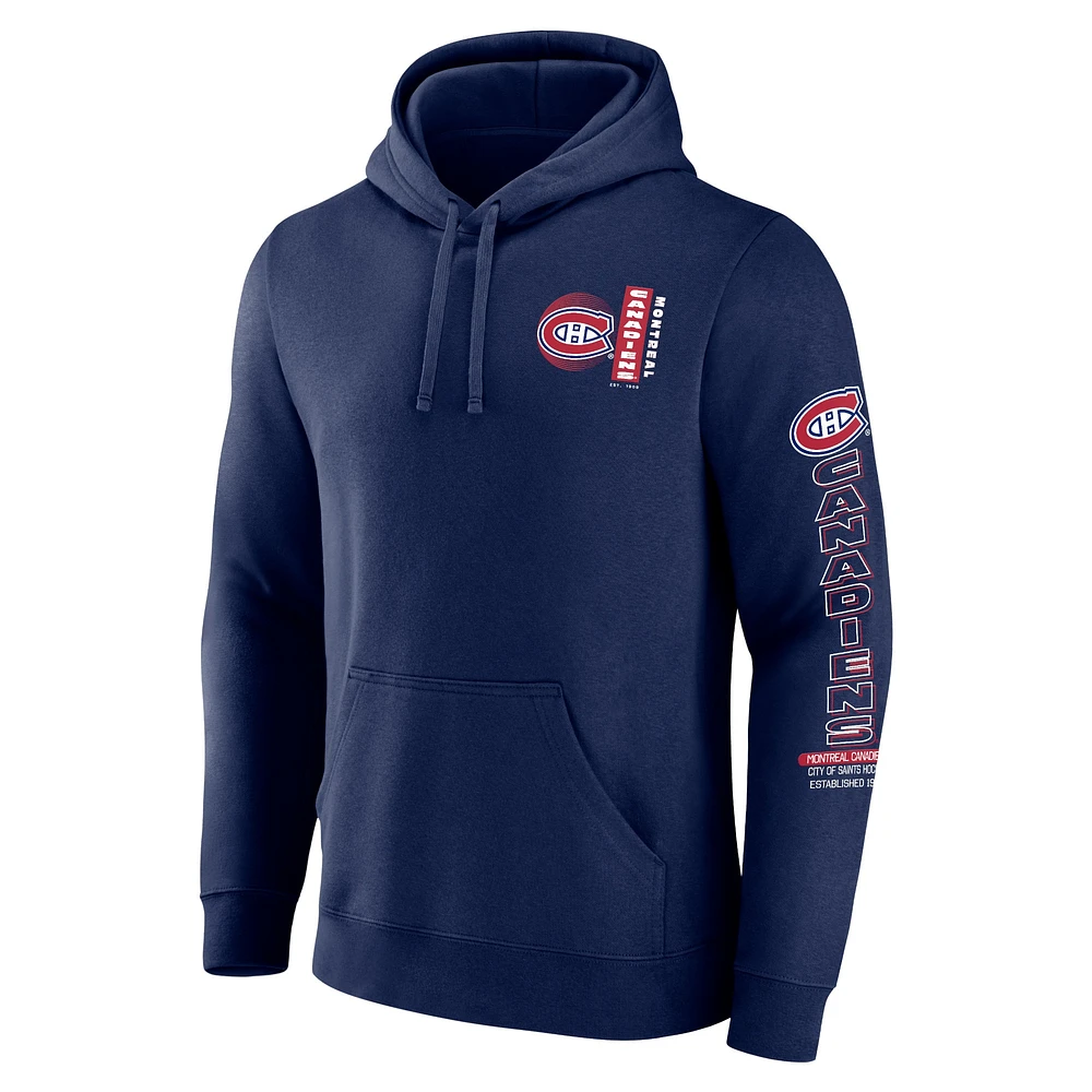 Men's Fanatics Navy Montreal Canadiens Revolution Pullover Hoodie