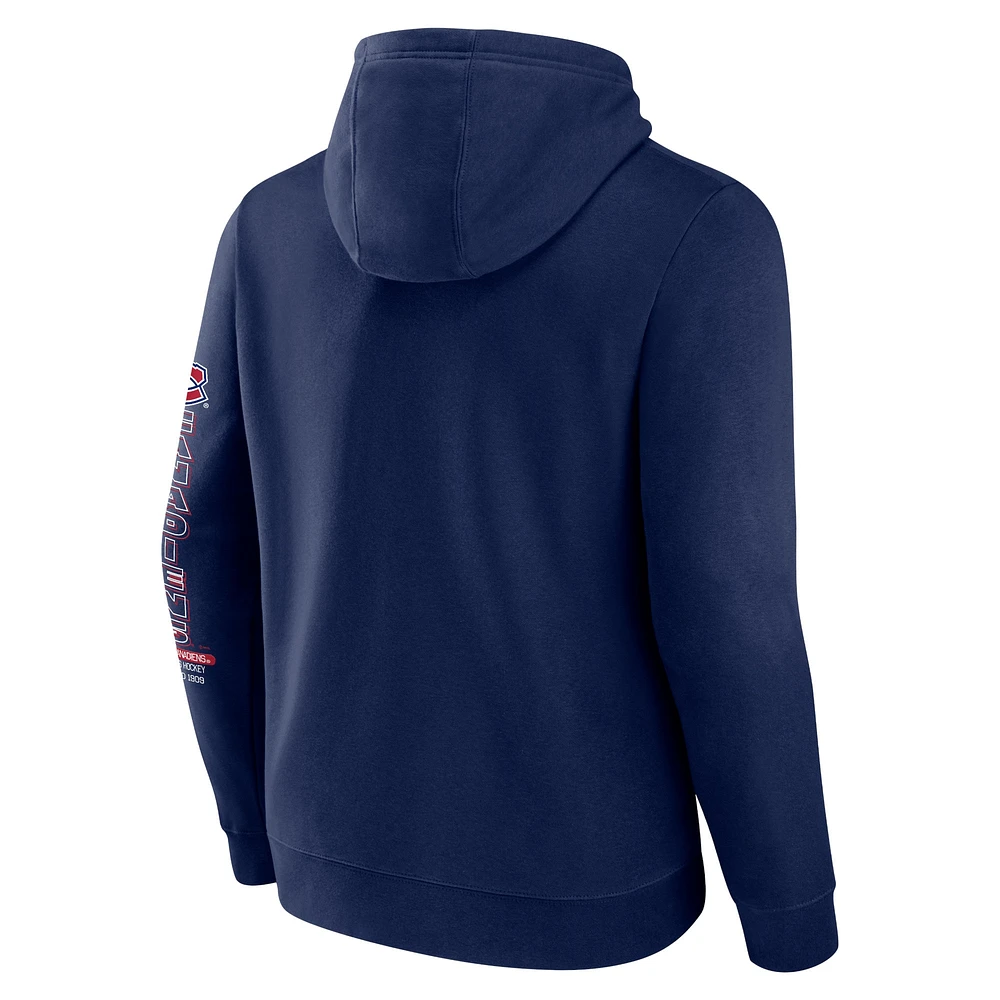 Men's Fanatics Navy Montreal Canadiens Revolution Pullover Hoodie