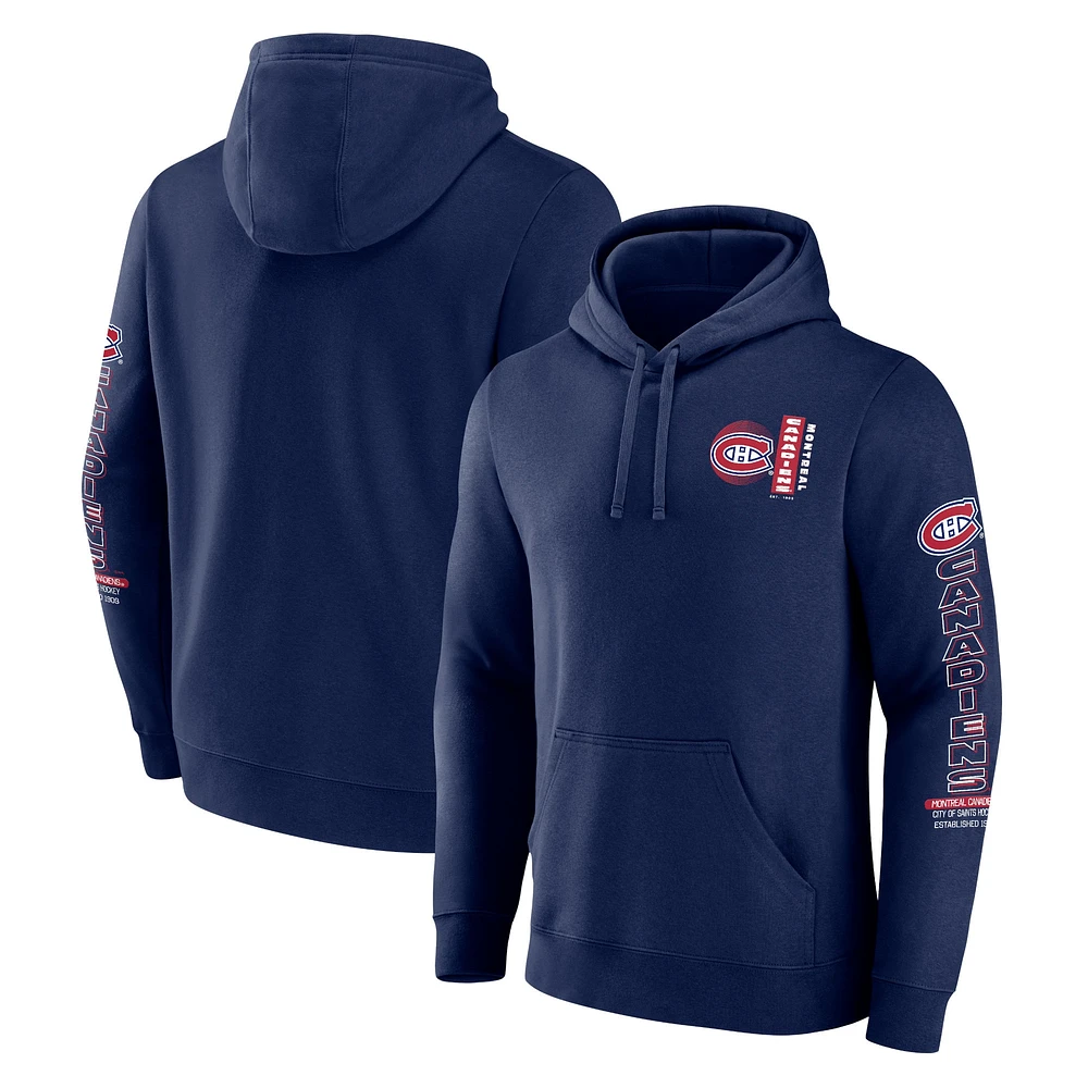 Men's Fanatics Navy Montreal Canadiens Revolution Pullover Hoodie