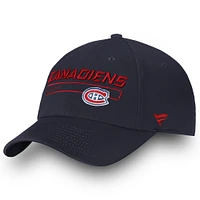 Casquette ajustable fondamentale Pro Rinkside Fundamental Pro Rinkside de l'équipe authentique des Canadiens de Montréal de marque Fanatics pour hommes, bleu marine