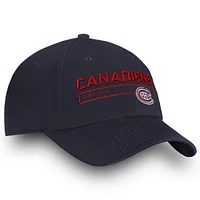 Casquette ajustable fondamentale Pro Rinkside Fundamental Pro Rinkside de l'équipe authentique des Canadiens de Montréal de marque Fanatics pour hommes, bleu marine