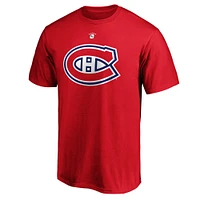 Men's Fanatics Patrick Roy Red Montreal Canadiens Authentic Stack Retired Player Name & Number - T-Shirt