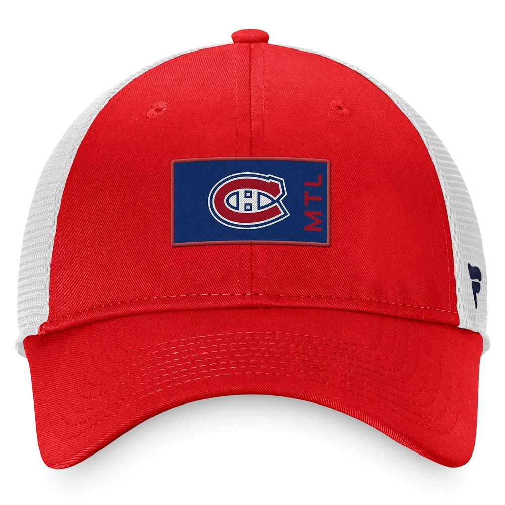 Men's Fanatics Red Montreal Canadiens 2022 NHL Draft - Authentic Pro Rink Trucker Snapback Hat