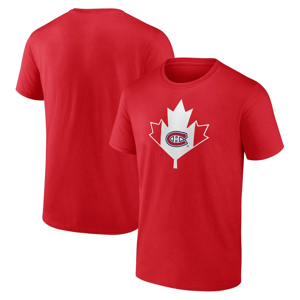 Fanatics pour hommes, rouge, Canadiens de Montréal, fête du Canada - T-shirt