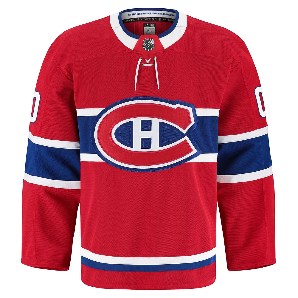 Maillot personnalisé authentique à domicile des Canadiens de Montréal pour hommes Fanatics Red