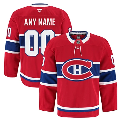 Maillot personnalisé authentique à domicile des Canadiens de Montréal pour hommes Fanatics Red