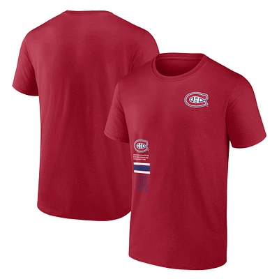 T-shirt rouge fanatiques des Canadiens de Montréal pour hommes représentent