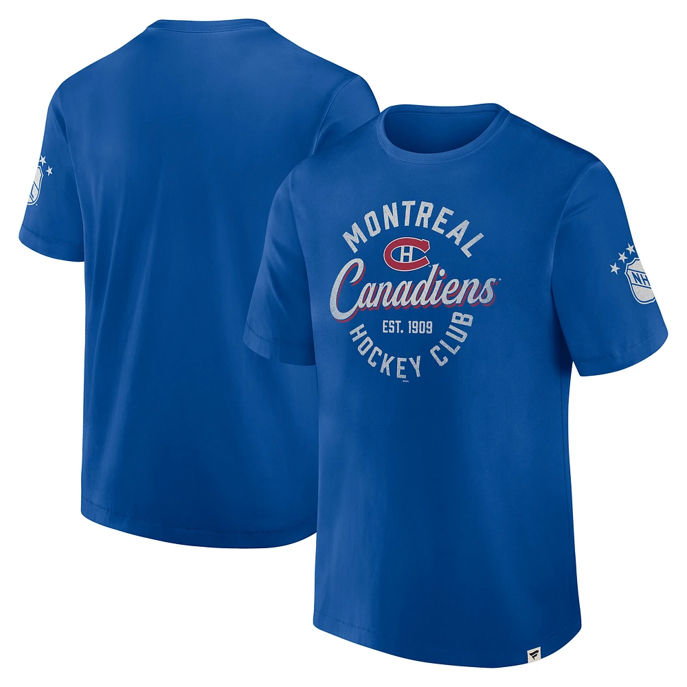 T-shirt pour homme Fanatics Royal Montreal Canadiens Decades Collection Made To Last