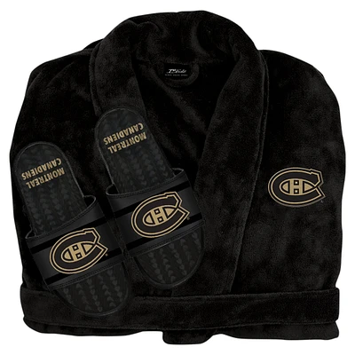 Men's ISlide Black Montreal Canadiens Robe & Slide Set