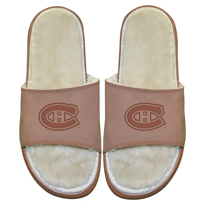 Men's ISlide Montreal Canadiens Nubuck Fur Primary Logo Sandals