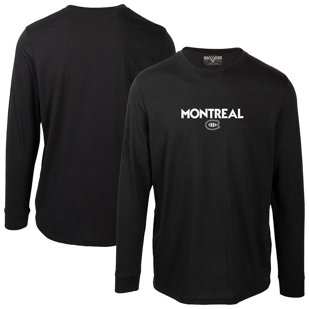 Men's Levelwear  Black Montreal Canadiens Oscar City Capsule Long Sleeve T-Shirt