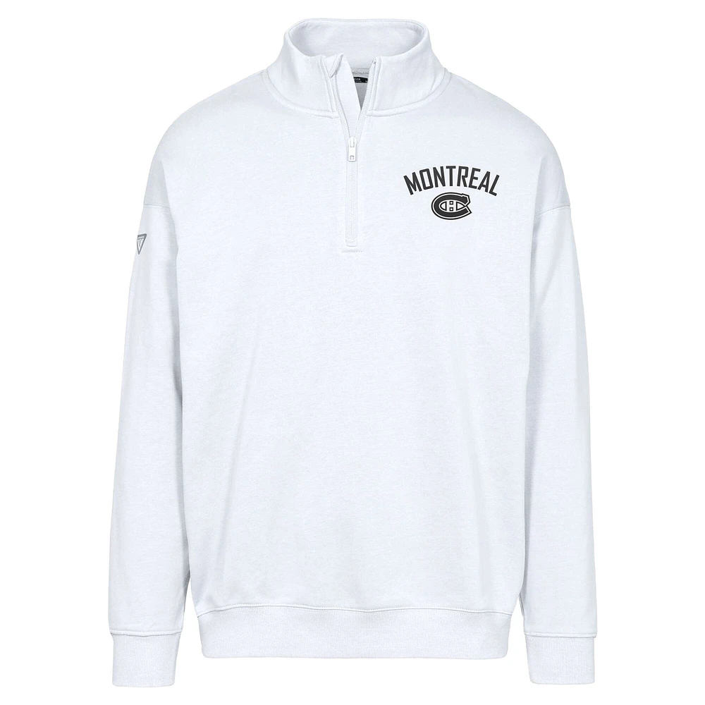 Men's Levelwear  White Montreal Canadiens Murray City Capsule Quarter-Zip Sweatshirt